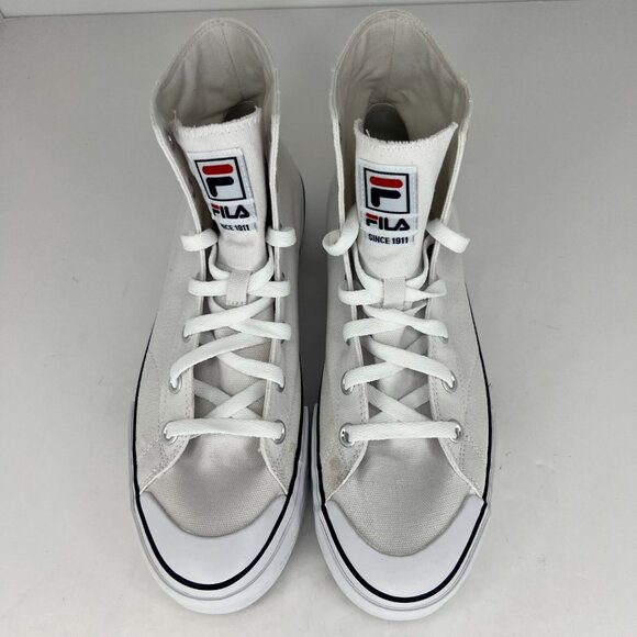 Fila Womens 5CM01781-125 White Hi Top Canvas Lace Up Size 10 Casual Sneakers - Picture 8 of 9